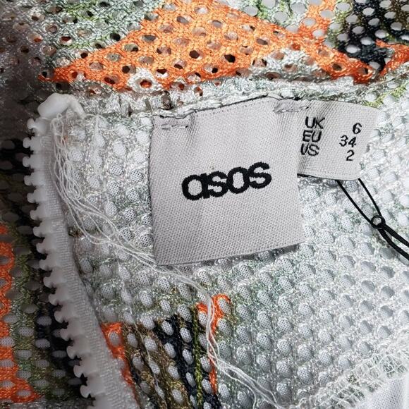 NWT ASOS Mesh Pleated A-Line Skater Floral Print Mini Skirt Women's Size 2 - Picture 6 of 8